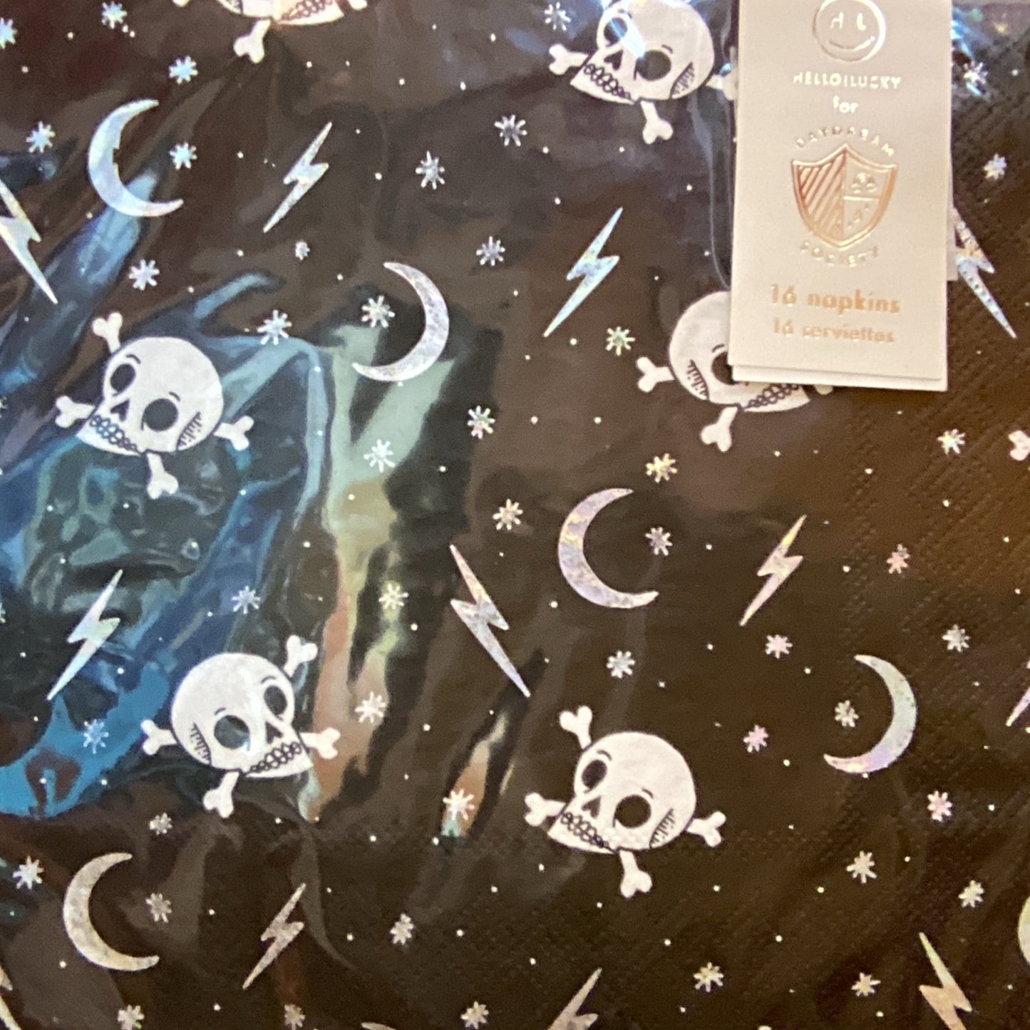 Skull Moon Lightning Halloween Napkins