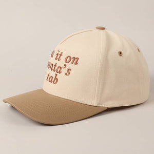 Put It On Santa's Tab Text Embroidery Baseball Cap: Red, ONE SIZE