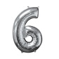 Helium Filled Silver Number Balloons