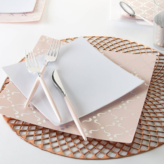 Blush • Silver Plastic Cutlery Set | 32 Pieces