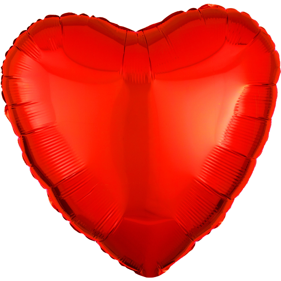 17" Metallic Orange Heart Balloon