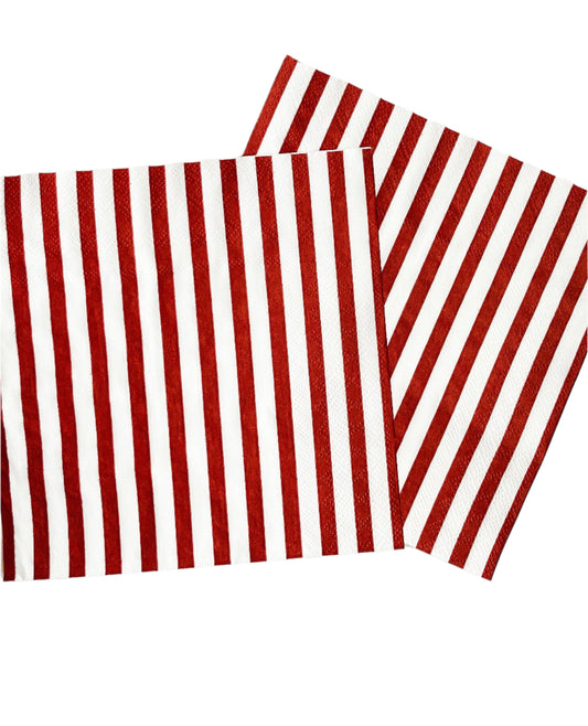 Classic Stripe Red Large Napkin (Set of 16)