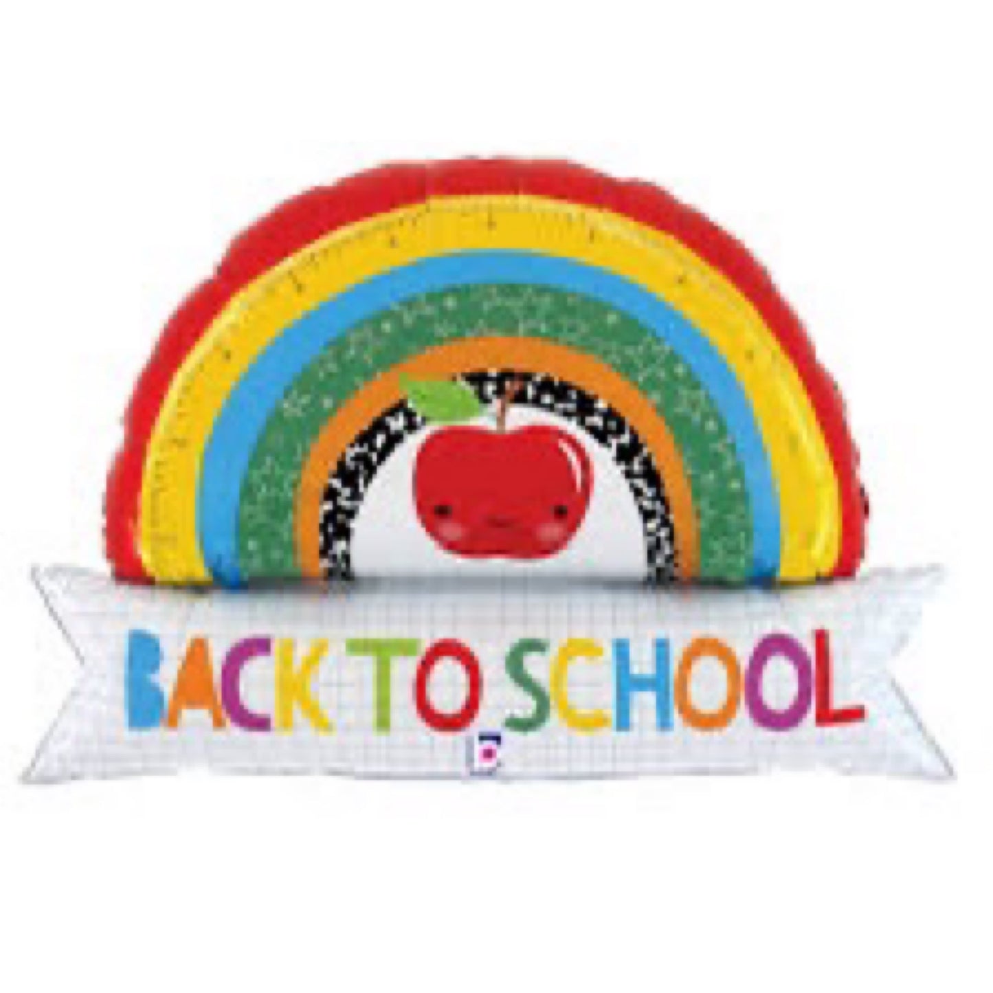 29” Back to School Rainbow Mylar Balloon