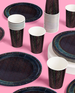 Black Shimmer Cups - 50 paper cups