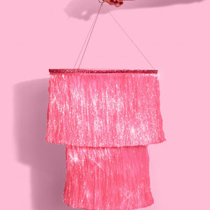 Pink Party Chandelier - iridescent foil chandelier,