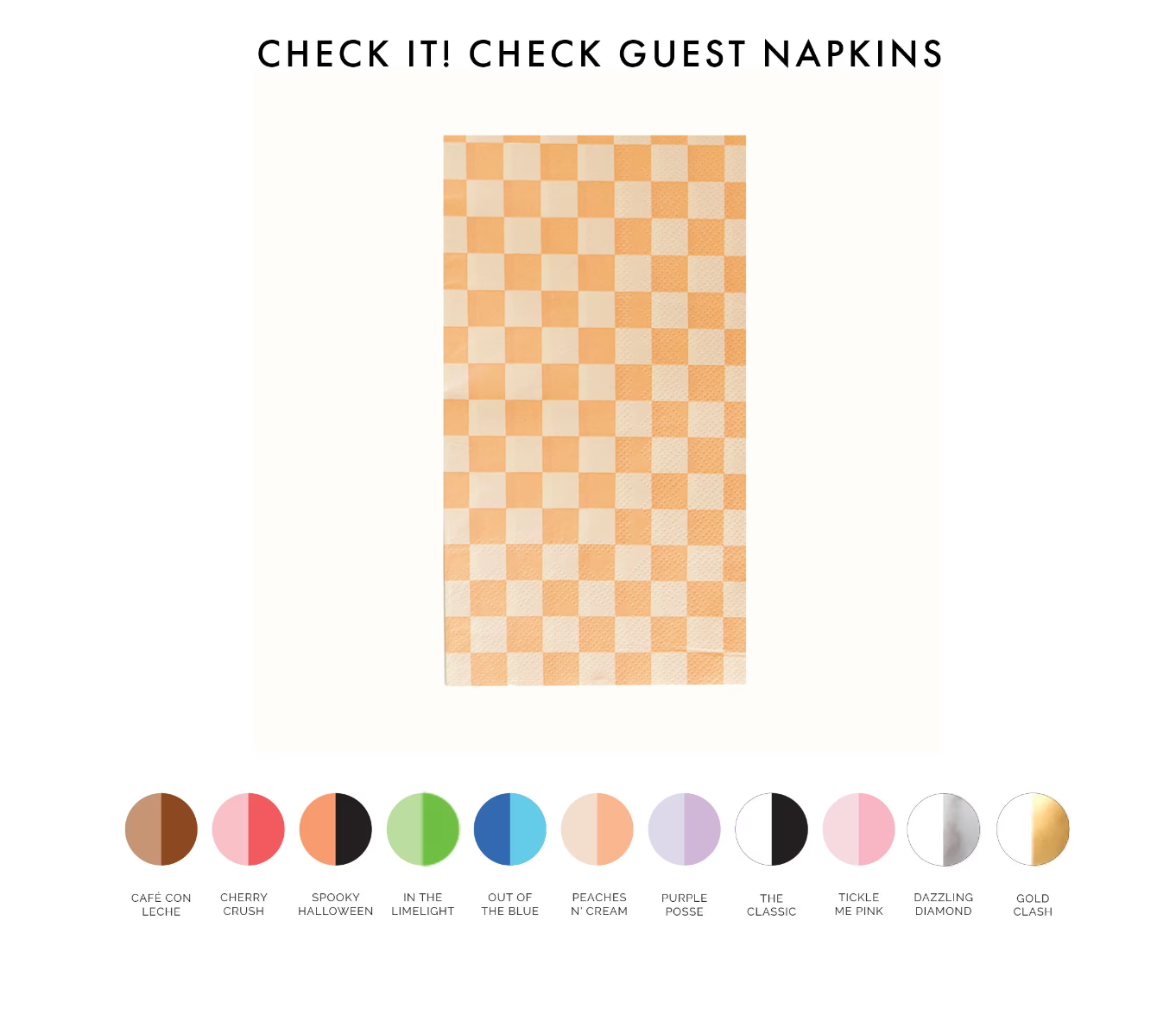 Check It! Check Guest Napkins - 16 Pk. - 11 Color Options: The Classic