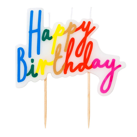 Talking Tables - Rainbow Happy Birthday Candle Cake Topper