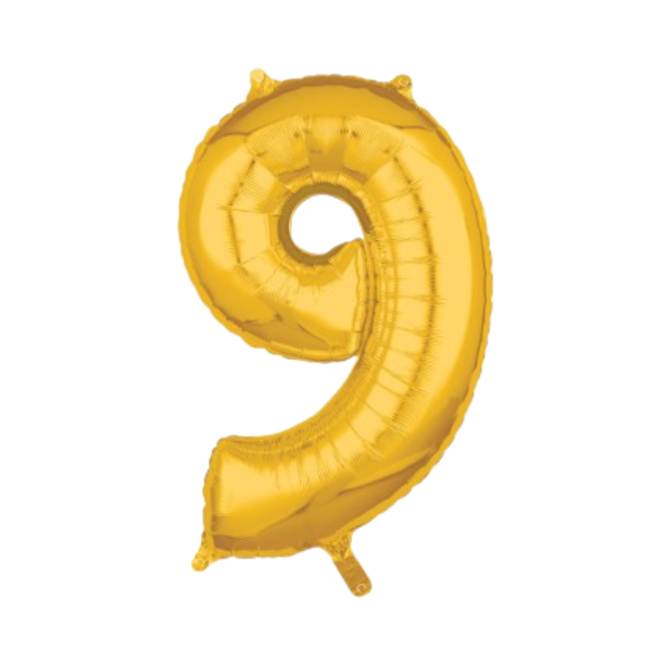 Helium Filled Gold Number Balloons