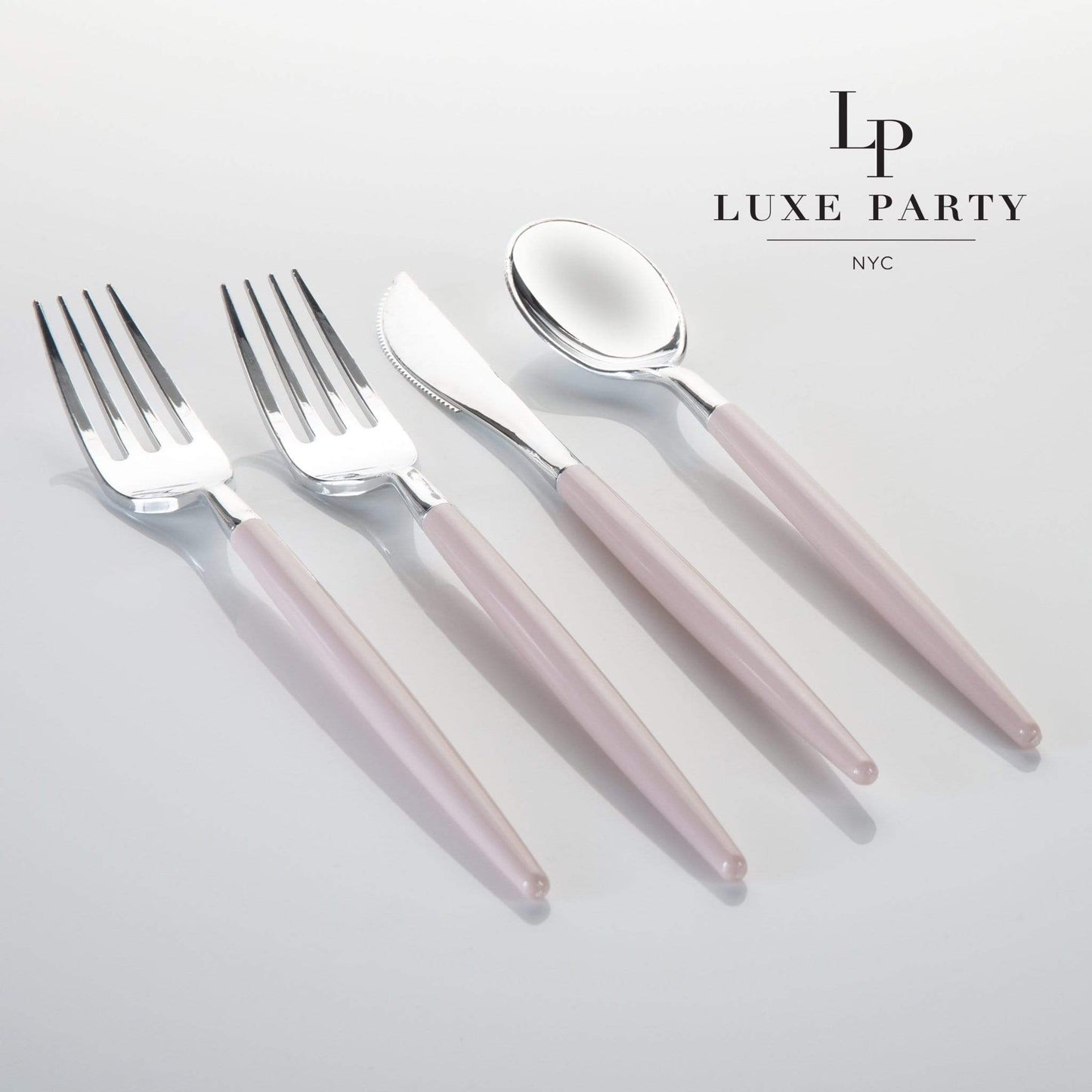 Blush • Silver Plastic Cutlery Set | 32 Pieces