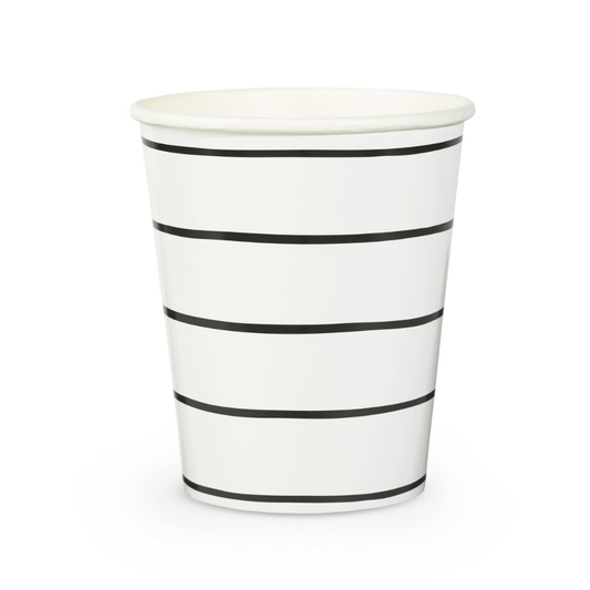 Frenchie Striped Ink 9 oz Cups - 8 Pk.