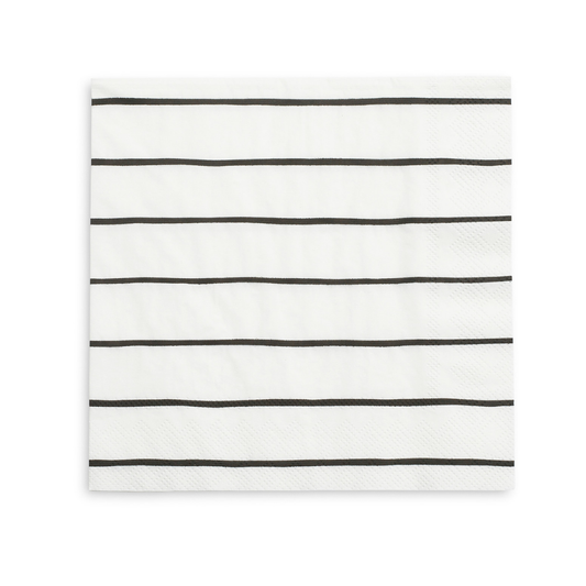 Frenchie Striped Ink Napkins - 2 Size Options - 16 Pk.