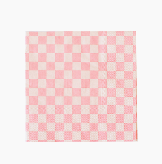 Pink checkered napkins