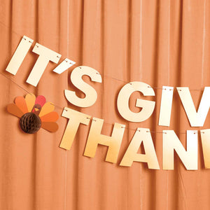 It's Giving Thanks Banner - 3D paper banner thanksgiving
