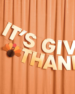 It's Giving Thanks Banner - 3D paper banner thanksgiving