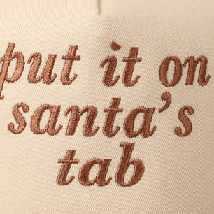 Put It On Santa's Tab Text Embroidery Baseball Cap: Red, ONE SIZE