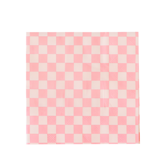 Pink checkered napkins