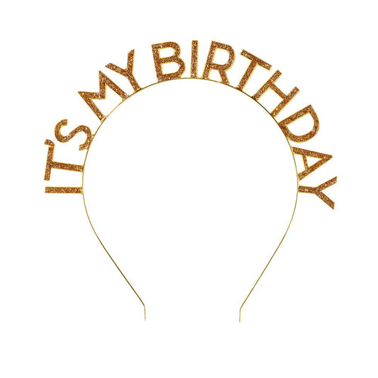 Luxe Gold 'It's My Birthday' Headband | Birthday Accessory