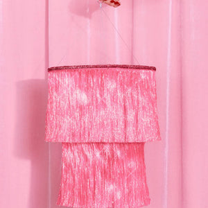 Pink Party Chandelier - iridescent foil chandelier,