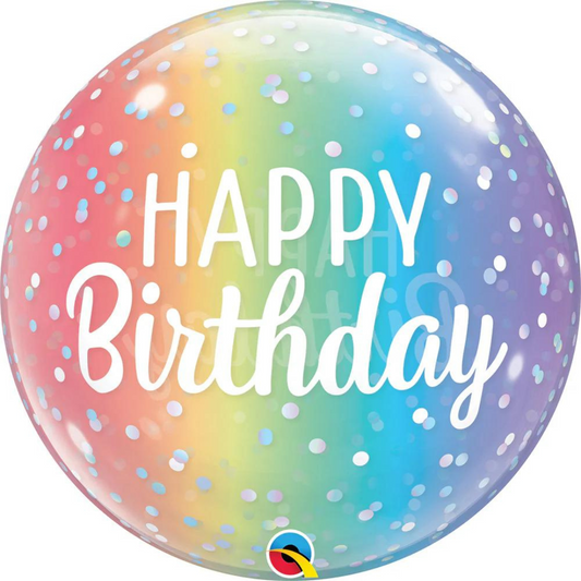 22" Bubbles Rainbow Birthday Balloon