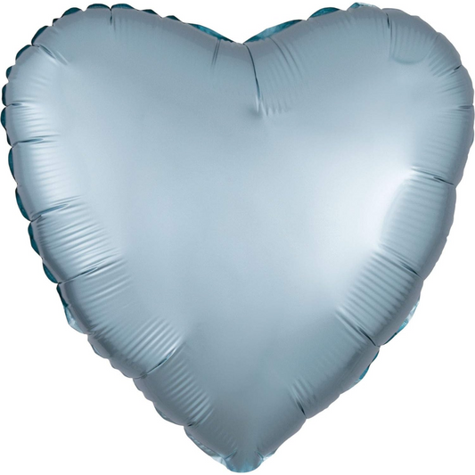 17" Satin Pastel Blue Heart Balloon