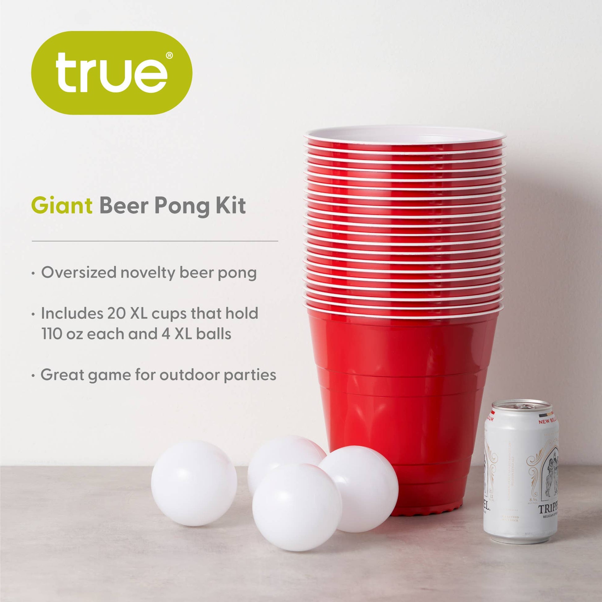 Party Giant Beer Pong Set - Set of 20 XL Cups & 4 XL Balls