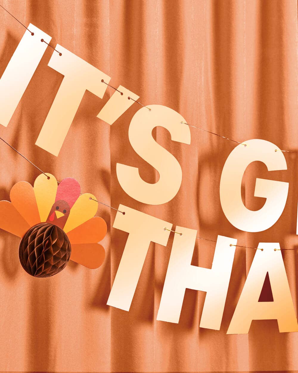 It's Giving Thanks Banner - 3D paper banner thanksgiving