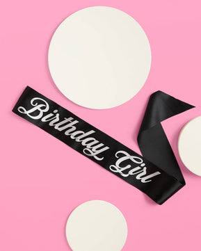 Birthday Girl Black Sash, Party Accessory, Bday Gift