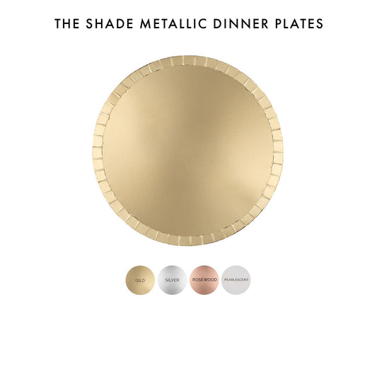 Shades Metallic Dessert Plates - 8 Pk. - 4 Colors: Gild