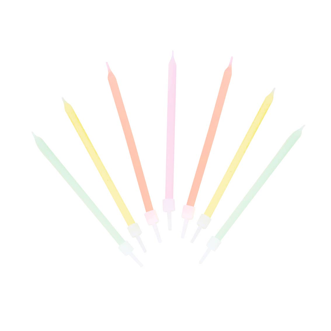 Rainbow Pastel Birthday Candles| 16 Pack |