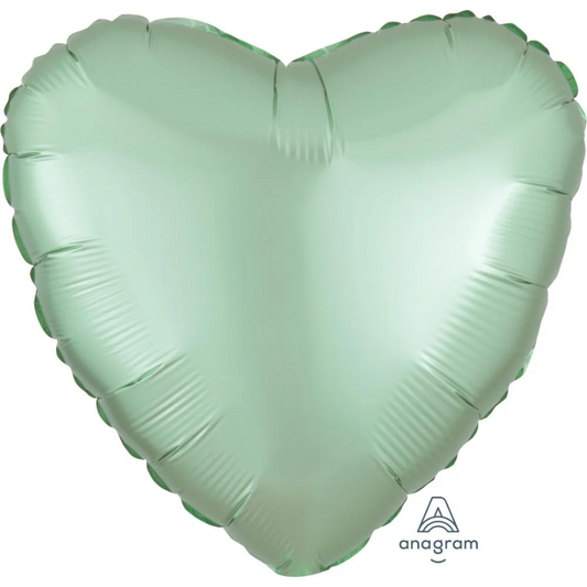 17" Satin Mint Green Heart Balloon