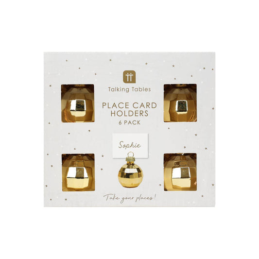 Gold Glass Disco Ball Place Card Holders | 6 Pack | Xmas |