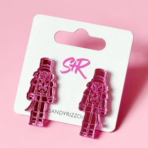 Pink Mirror Nutcracker Stud
