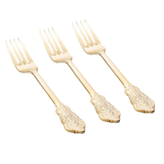 Venetian Design Gold Plastic Forks | 20 Forks