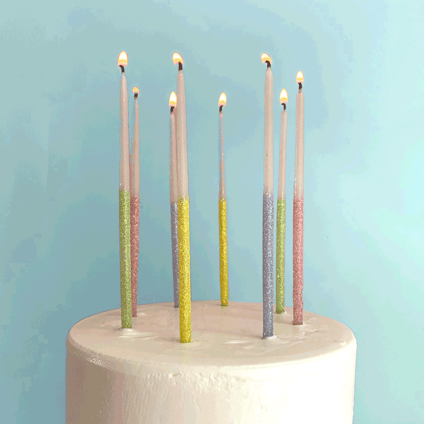 Single Glitter Beeswax Candles: multiple colors