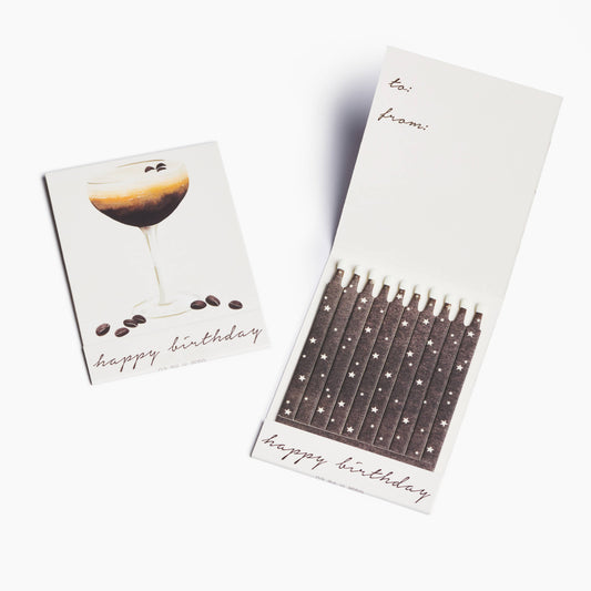 Espresso Martini Happy Birthday Match Card® | Candle Matches