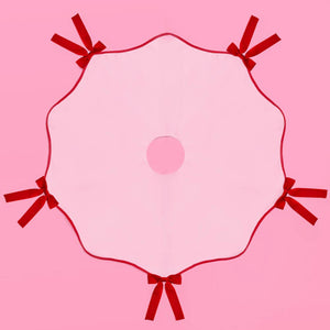 Pretty in Pink Tree Skirt - wavy tree skirt w. bows
