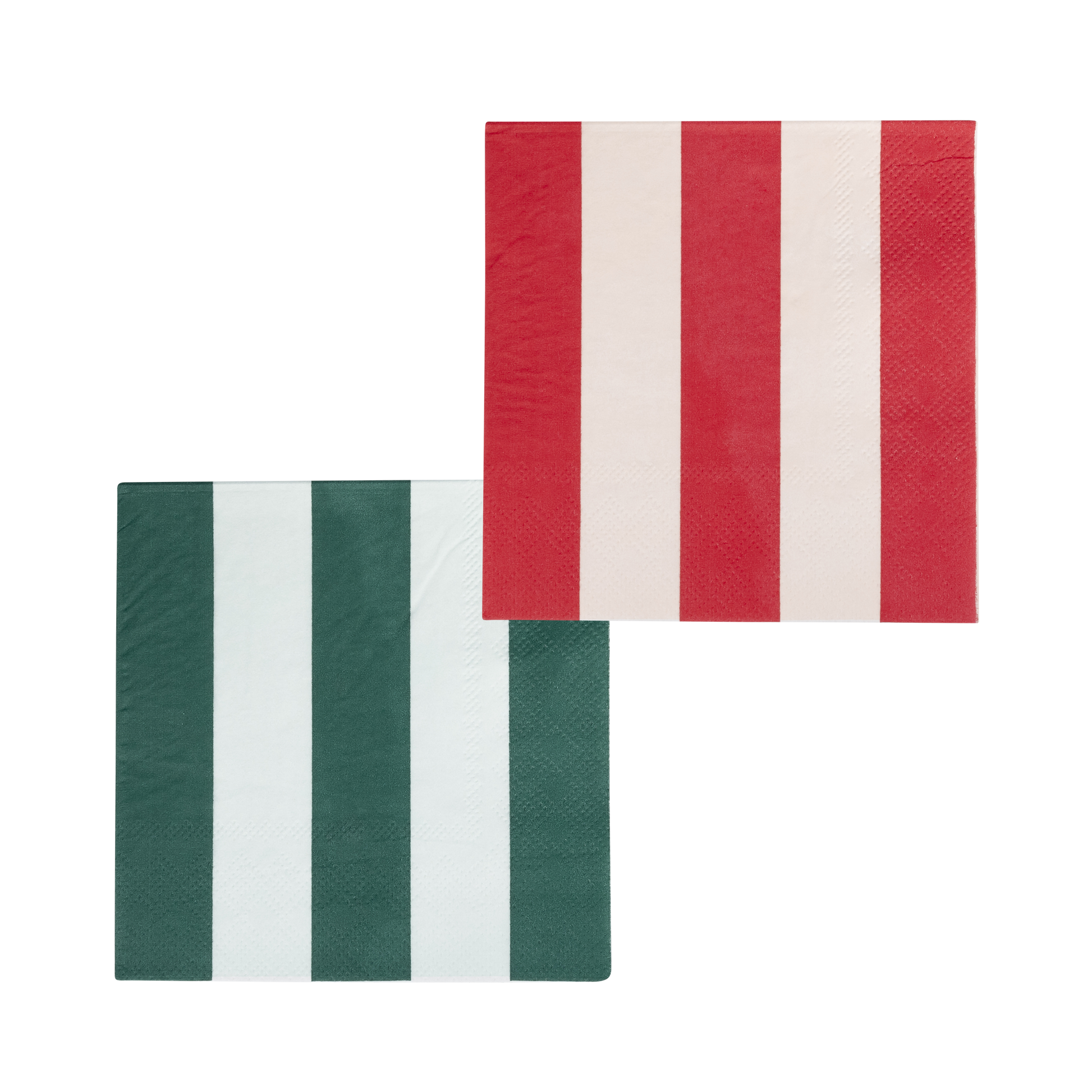 Red and Pink Green and Mint Striped Cocktail Napkin Set