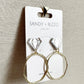 Silver Mirror Acrylic Diamond Ring Hoops/Earrings