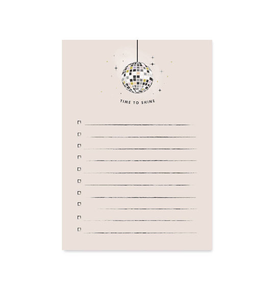 Time to shine Disco Ball Notepad