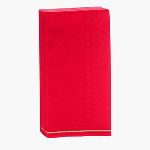 Red with Gold Guest Paper Napkins | 16 Napkins: 16 Dinner Napkins - 4.25